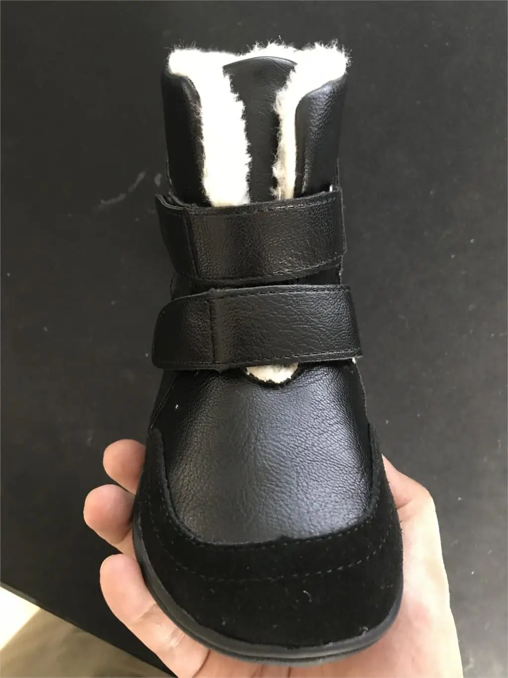 Брендовые зимние ботинки для маленьких мальчиков с натуральным козьим мехом