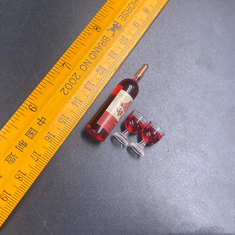 

1/6 Scale Red Wine Cups and Bottle Models for 12''Figures Body DIY Accessories