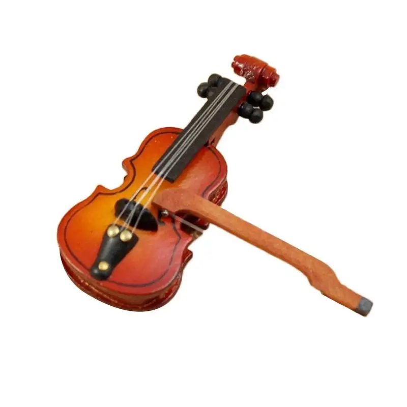

1pcs 1:12 Dollhouse simulation Mini Violin Musical scene Dollhouse accessories Violin Mini Instrument Model Dollhouse toy d L9R5