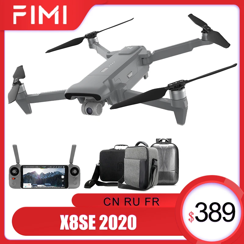 

Дрон FIMI X8 SE 2020, радиус 8км, камера 4К UHD на трёхосевом подвесе, GPS, FPV, цвет серый, максимальное время полёта 35мин, дистанционное управление