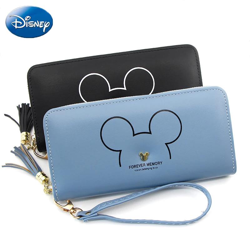Disney Zipper Wallet Girls Coin Purse 2019 New Mickey Mouse Lady Clutch Long Handbag Card Holder Cute Female Bag Catoon Big | Мать и