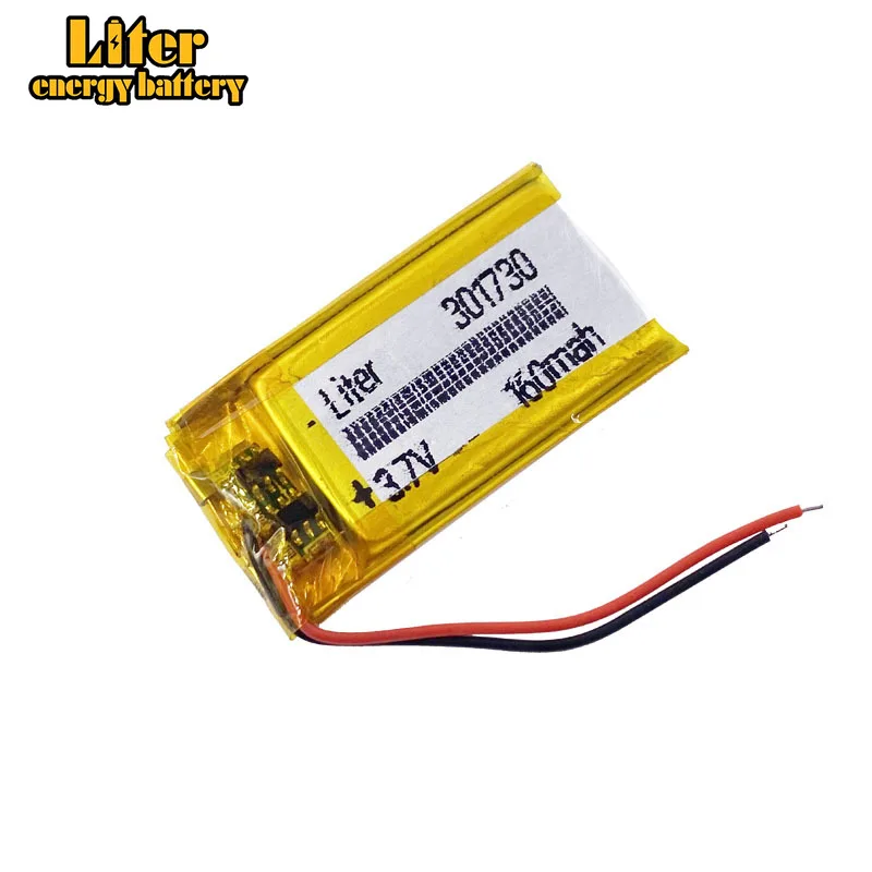 

3,7 V,160mAH,301730 полимерный литий-ионный/литий-ионный аккумулятор для GPS,mp3,mp4,mp5,dvd, модель игрушечного мобильного телефона