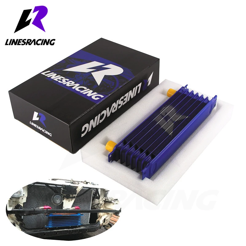 Black/ Blue UNIVERSAL 7 ROW AN10 OIL COOLER 262mm Trust Type | Автомобили и мотоциклы