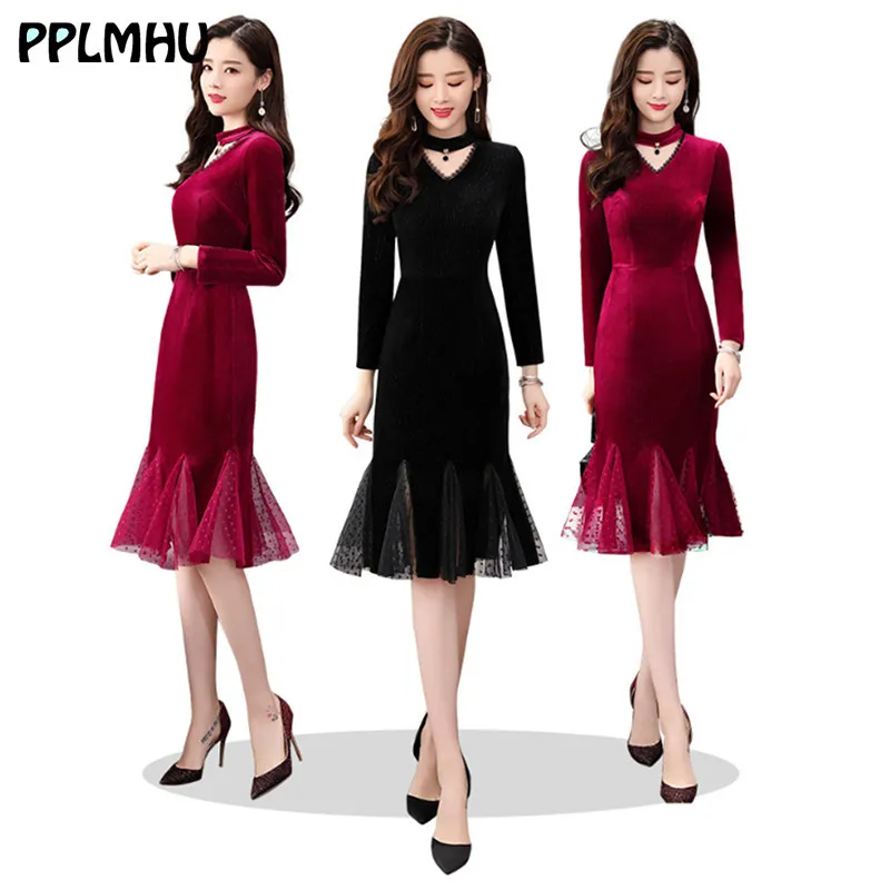 Сексуальные платья вечерние для женщин Bodycon элегантное Русалка v образный вырез