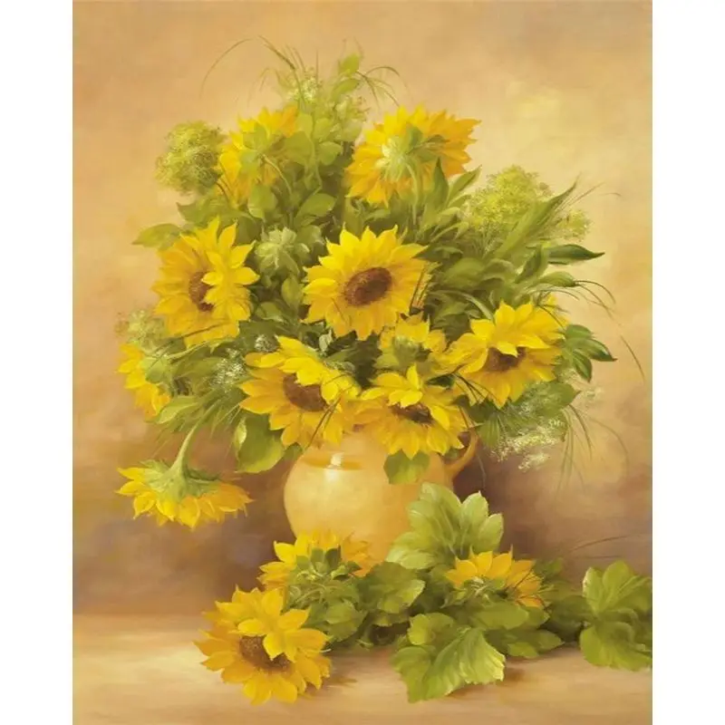 

Sunflower By Numbers Modern Home Decor DIY Oil Painting By Numbers Acrylic Paint By Numbers Modern Wall Art Picutre Handpainted