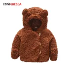 Зимняя Детская куртка с капюшоном с милым медведем, утепленные пальто для мальчиков и девочек, осенняя верхняя одежда, детская теплая одежда, полиэстер, пальто для новорожденных CL5708