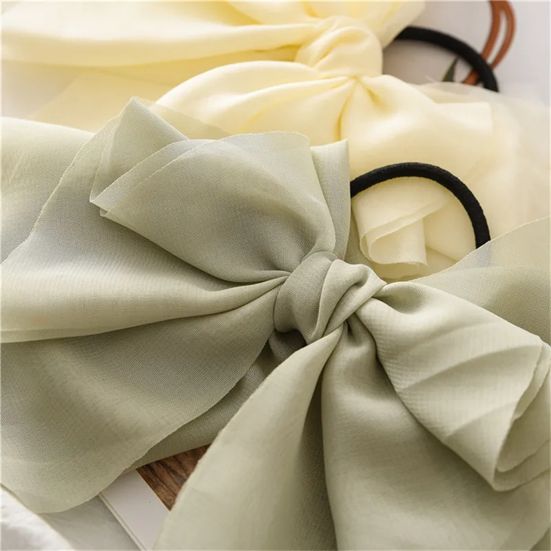 

Korean Style Chiffon Big Bow Elastic Hair Band Women Hair Rope Ponytail Holders Headwear Female Gift Summer Hair Accessories