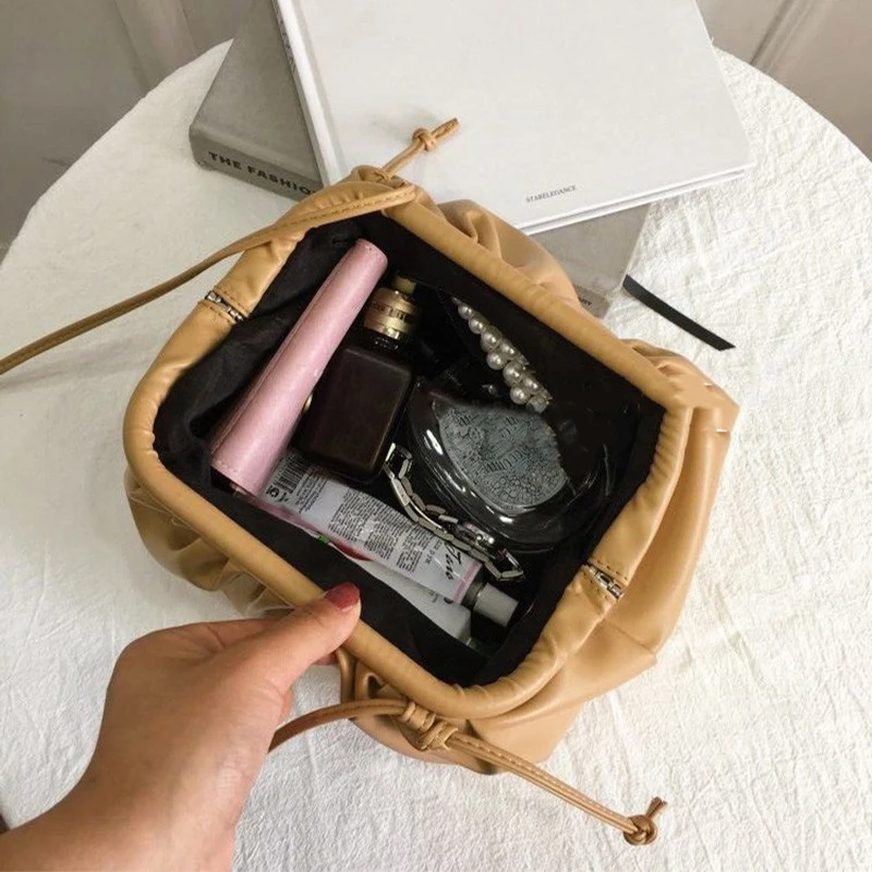 Новинка 2021 Женские Простые однотонные Модные женские Хобо на одно плечо