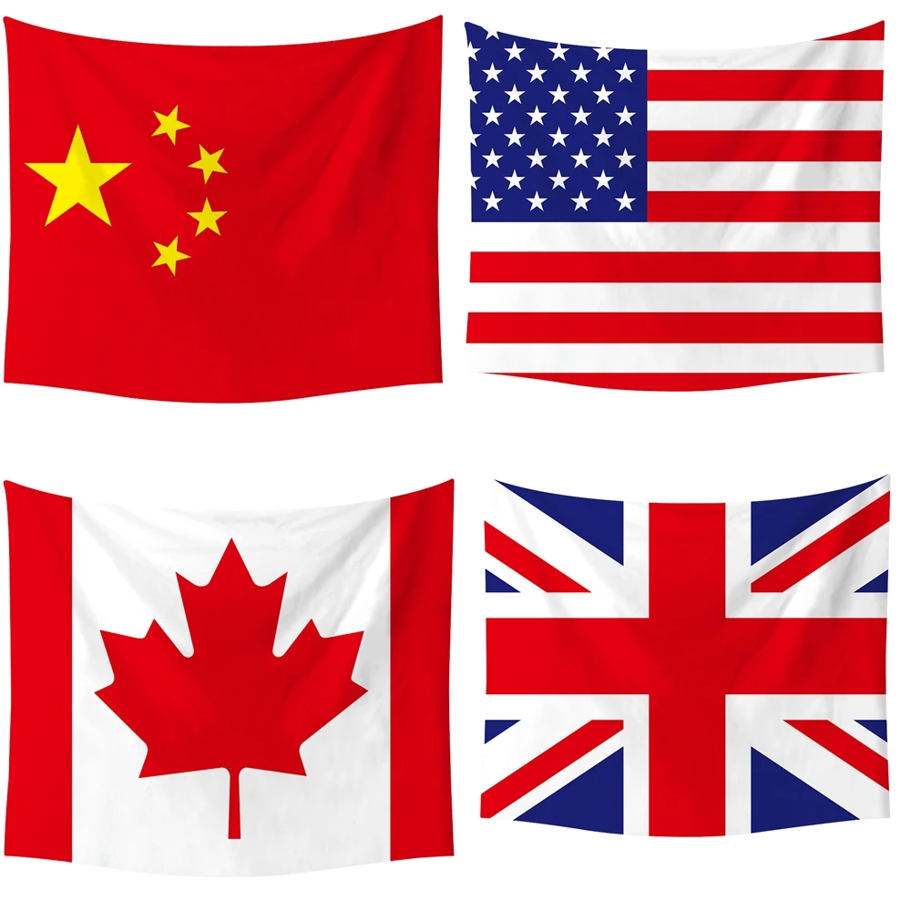 

World Countries Flags Tapestry Banner Wall Hanging 3D Printed Polyester Blanket Tapestries for Living Room Bar Cafe Home Dec