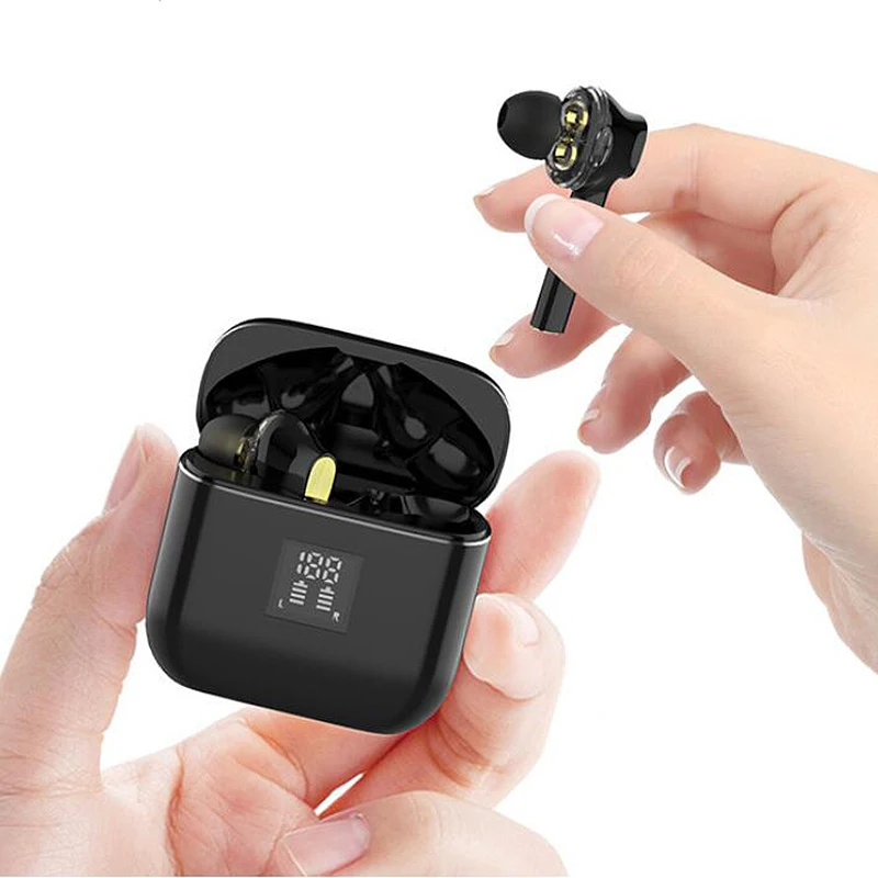 TWS T07 Wireless Earphone Bluetooth Headset Graphene Double Moving Coil Headsets IPX7 Waterproof Earphones | Электроника