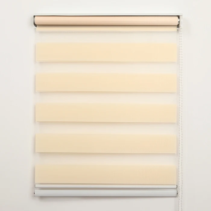 Штора рулонная День-Ночь 120×180 см (с учётом креплений 3 5 см) цвет бежевый | Дом и сад