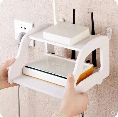 Беспроводная Wifi коробка маршрутизатора деревянная-пластиковая настенная полка подвесная штепсельная плата кронштейн коробка для хранения 3 Размер 9 стиль - Цвет: M