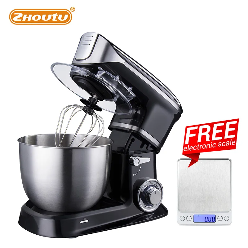 

Zhoutu 1300W Planetary Mixer with 7L Stainless Steel Bowl ,Kitchen Stand Mixer Cream Egg Whisk Cake Dough Kneader Food Processor