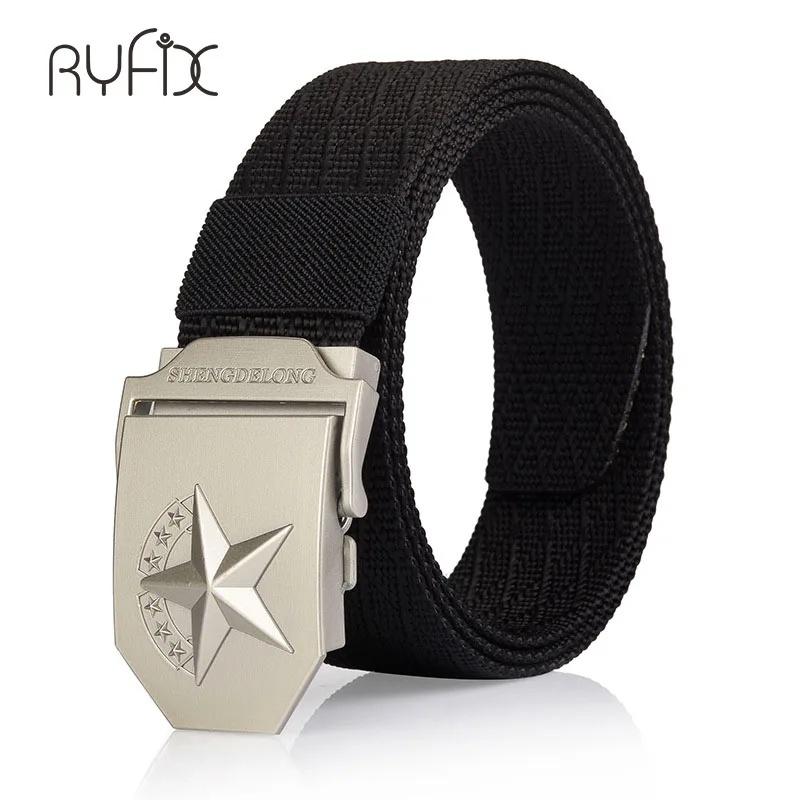 canvas belt metal buckle Stars nylon military belt Army tactical belts for Men top quality strap pure color NS33