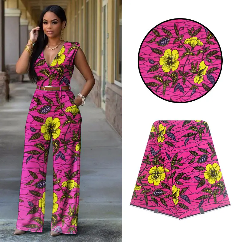 

2021 New Ankara Fabric 6Yards African Wax Print Fabric High Quality 100% Cotton Nigerian Ghana Wax Fabric For Sewing VL-078