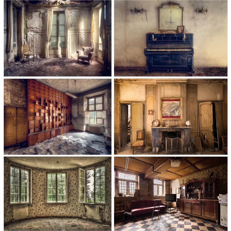 

Interior Old House Corridor Retro Style Photography Background Vinyl Vintage Backdrops For Photo Studio Shoot 21528PJT-03