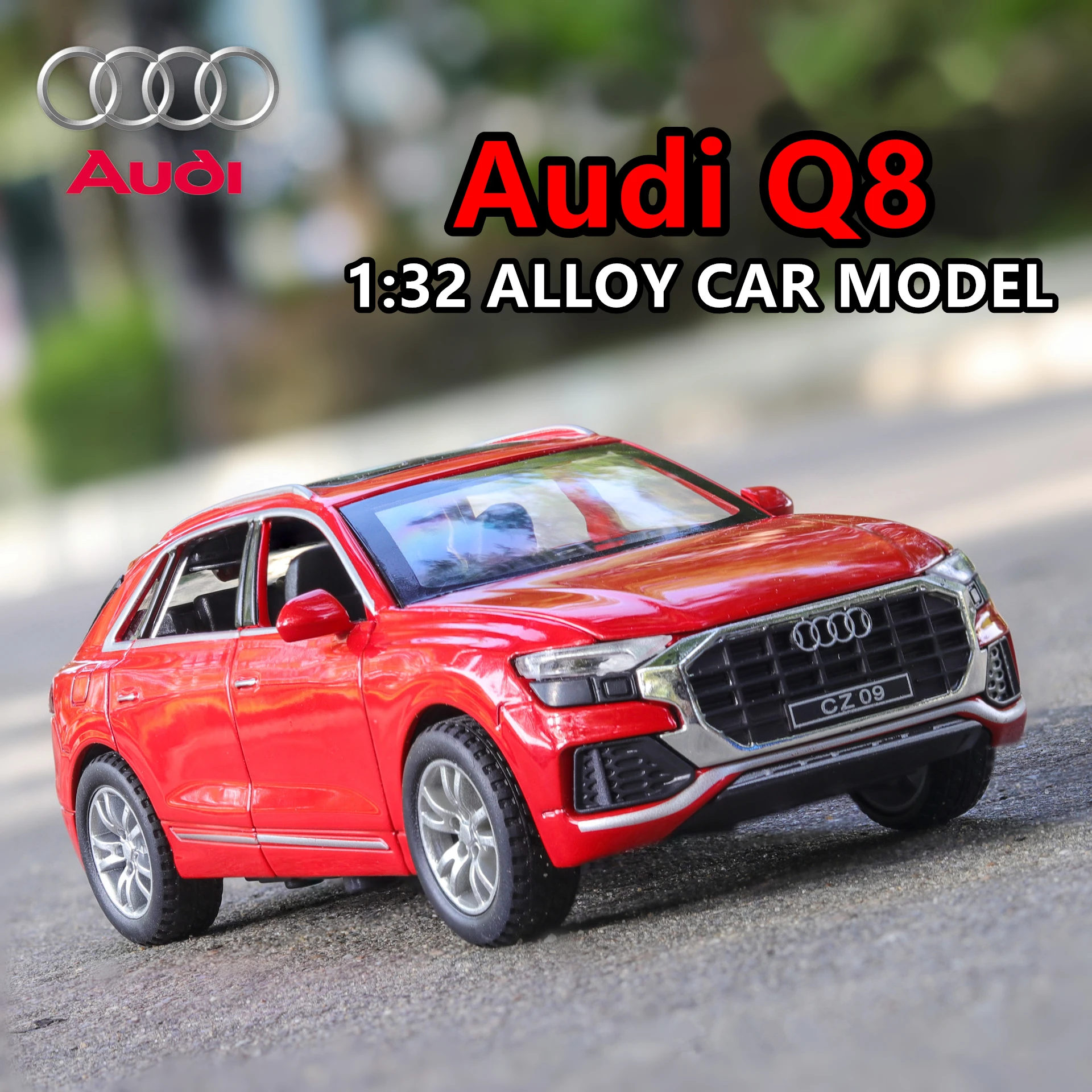 

1:32 Audi Q8 simulation with sound and light alloy toy car model collection gift pull-back vehicle