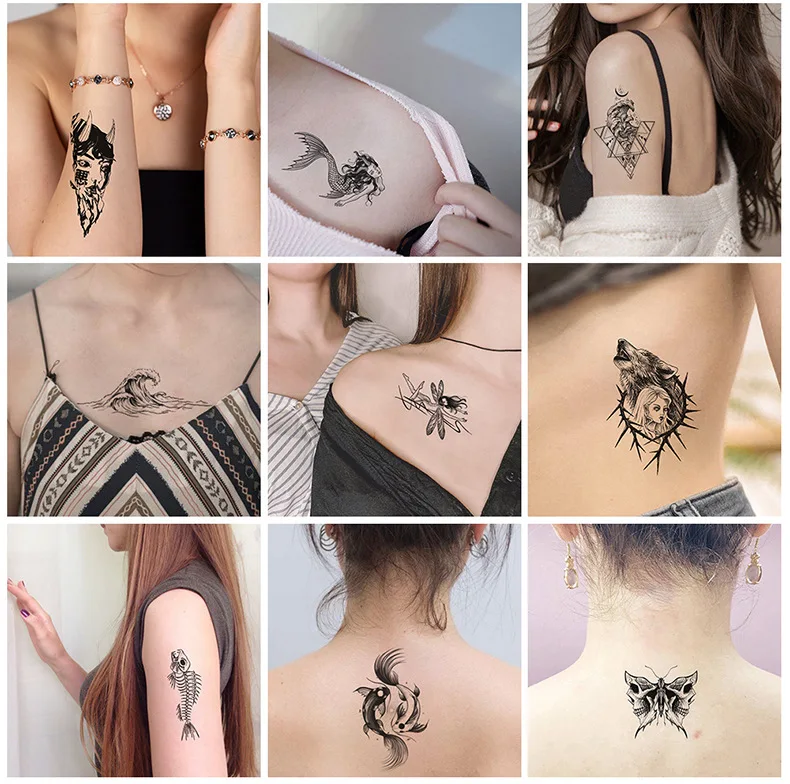 30 Sheets Temporary Tattoos Stickers,Multi-Colored Mixed Style Body Art Temporary Tattoos for Women, Girls Kids Tattoo Sets