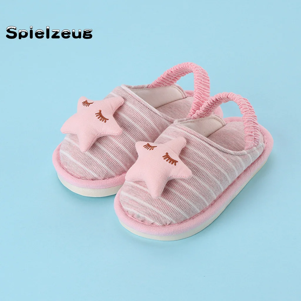 Домашние тапочки для маленьких мальчиков и девочек с рисунками из мультфильмов