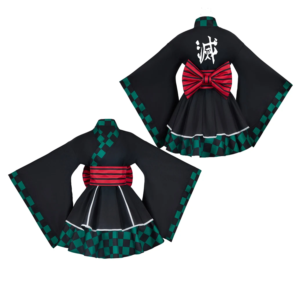 Платье для косплея Tanjirou Kamado платье кимоно no Yaiba с демоном юбка костюм накидка |