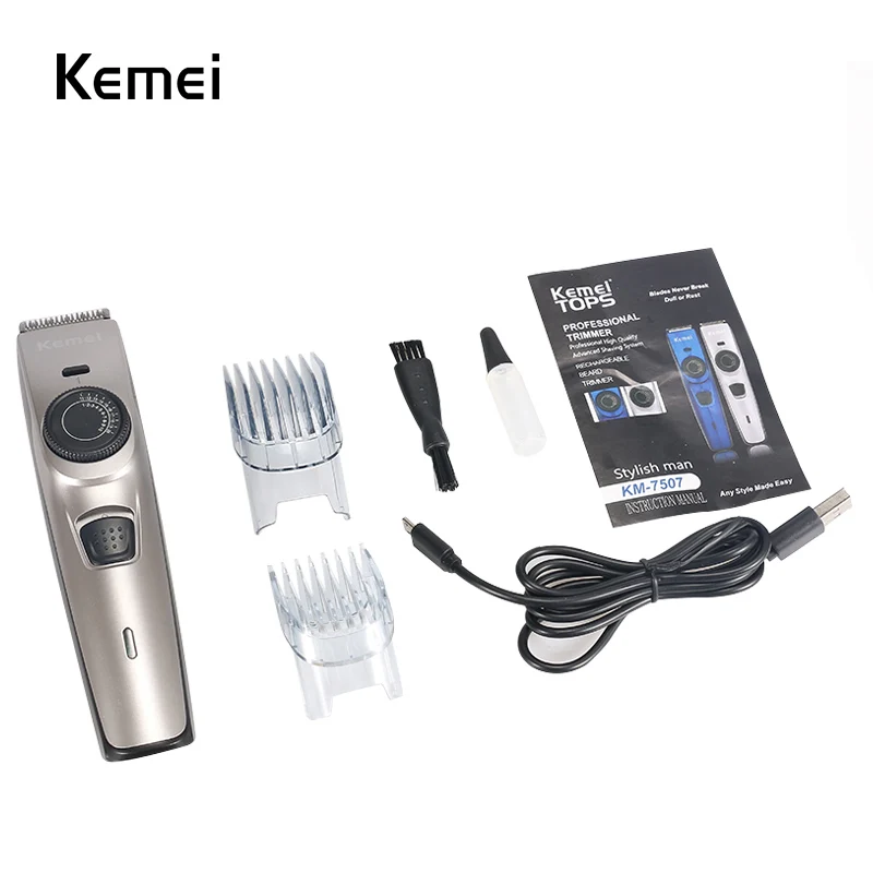 Kemei-7507 перезаряжаемый триммер для волос для мужчин профессиональная машинка для стрижки волос электрическая бритва для стрижки волос сталережущий станок