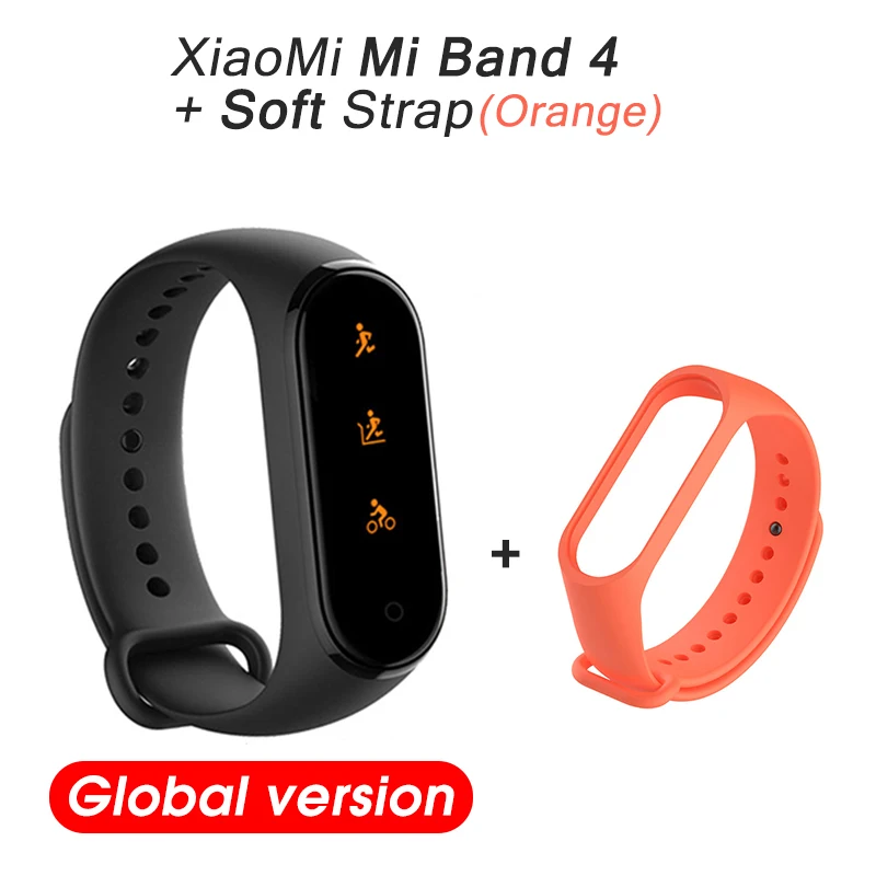 Xiaomi mi браслет 4 браслет mi band 4 Глобальный смарт-Браслет фитнес-трекер Xiaomi mi 4 браслет пульсометр SmartBand - Цвет: Global 4 Package 2