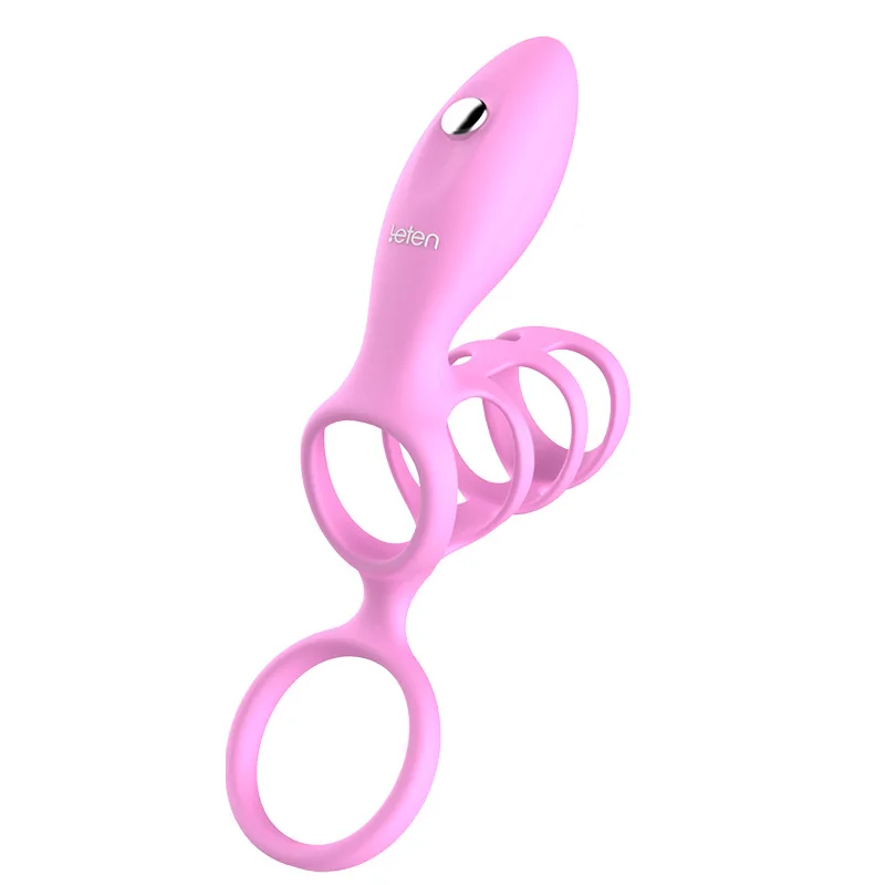 Leten Петух Кольцо Вибратор водонепроницаемый медицинский силиконовый для мужчин