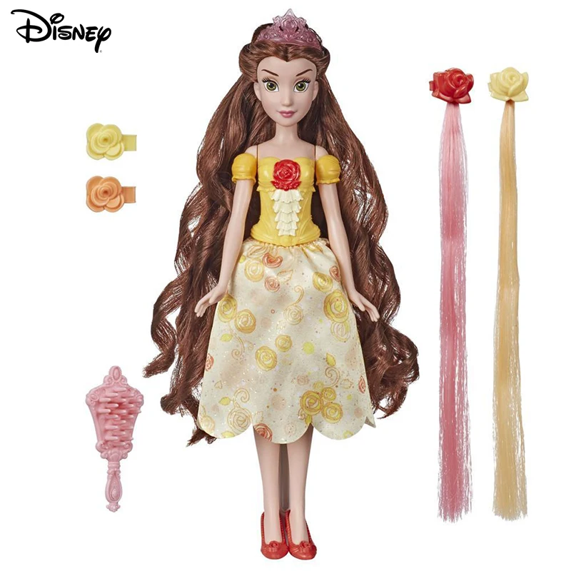 

Disney Princess Belle Doll Hair Style Creations Belle Fashion Doll Hair Styling Toy with Brush Hair Clips Princess Toy E6677