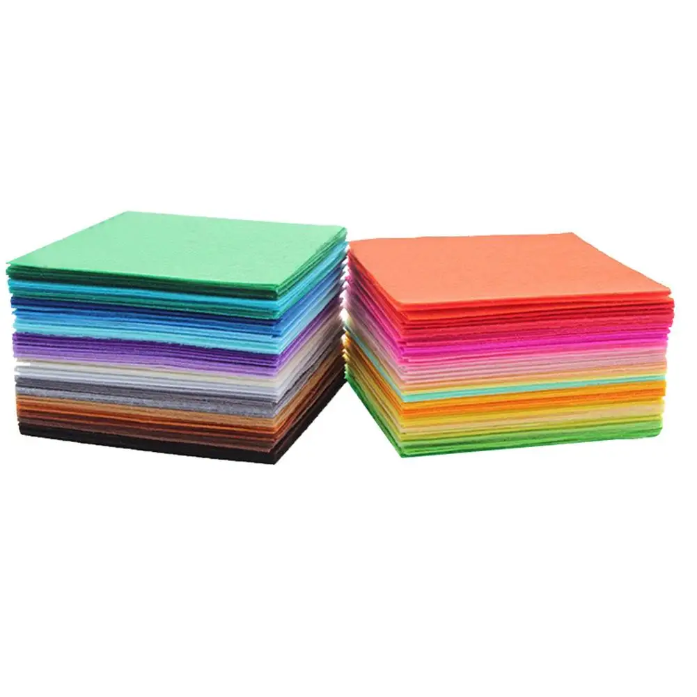 40 unids/set no tejido de fieltro poli&eacute;ster tela de fieltro DIY paquete para mu&ntilde;eca coser arte hecho a mano de fieltro grueso pa&ntilde;o de DIY parche-5