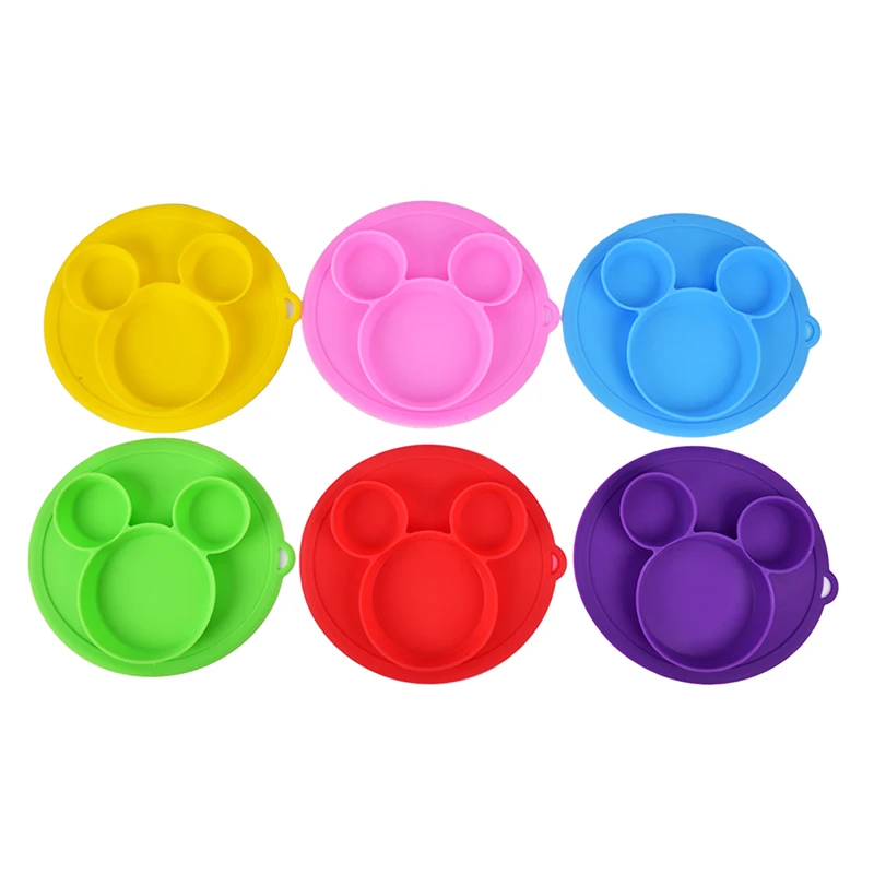 

1pc Children's Silicone Bowl Sucker Bowl Children Baby Silicone Plate Feeding Dish