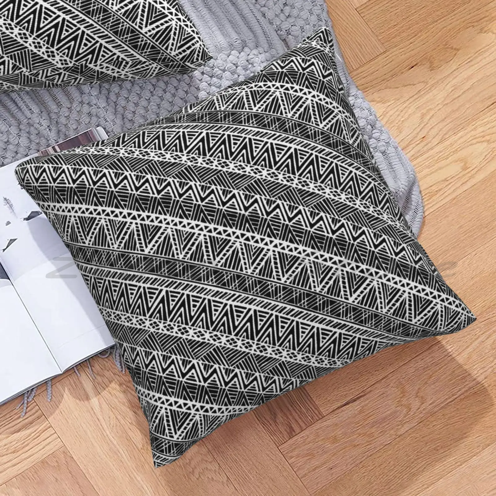 Наволочка с этническим рисунком льняная плюшевая Мягкая сделай сам в виде