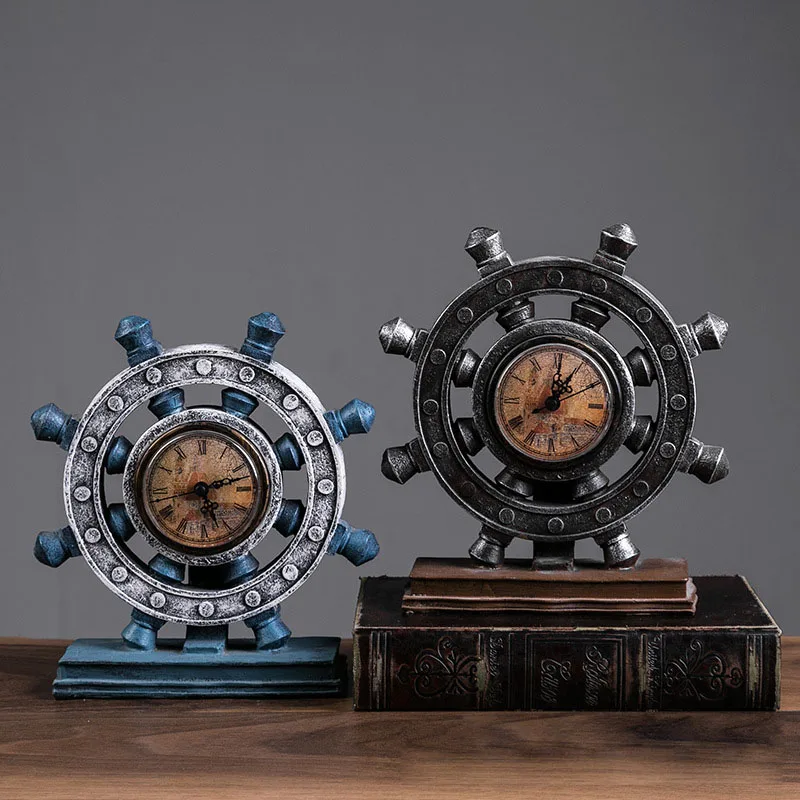 

Retro Nostalgic Industrial Wind Boat Rudder Living Room Shop Office Shop Creative Decorations American Clock Shop Furnishings