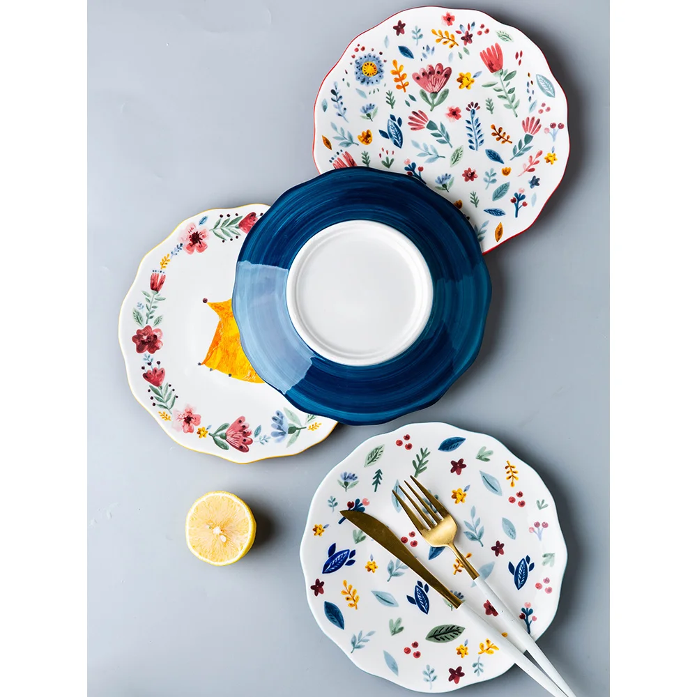 Керамическая тарелка 8 дюймов милая картонная посуда и тарелки наборы с