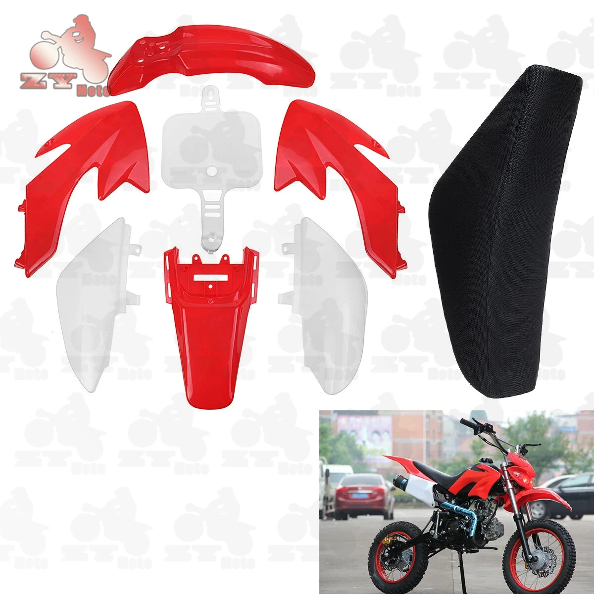 Пластиковые крылья Обтекатели + высокое сиденье для мотоцикла Honda XR50 CRF50 70 110 125cc |