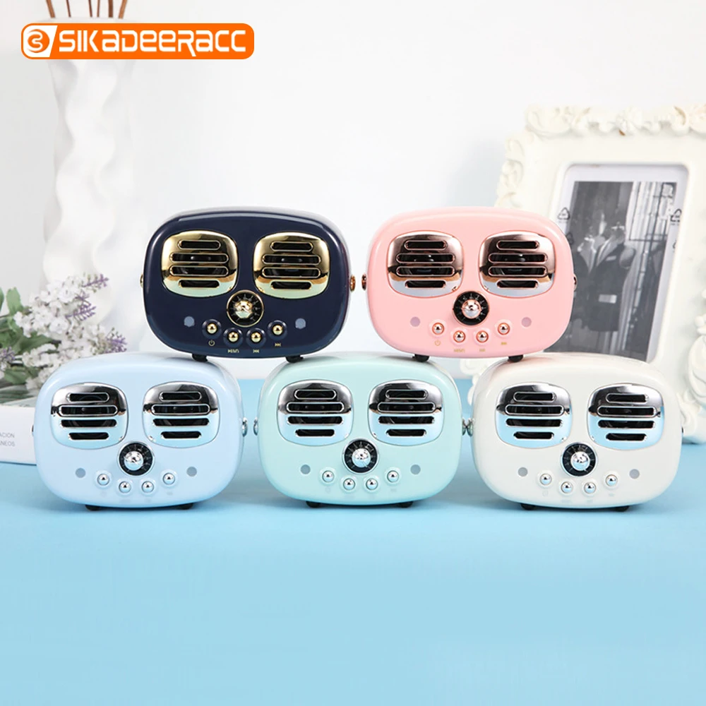 3D портативное винтажное радио со смайлом Bluetooth колонка HiFi ретро Ностальгический