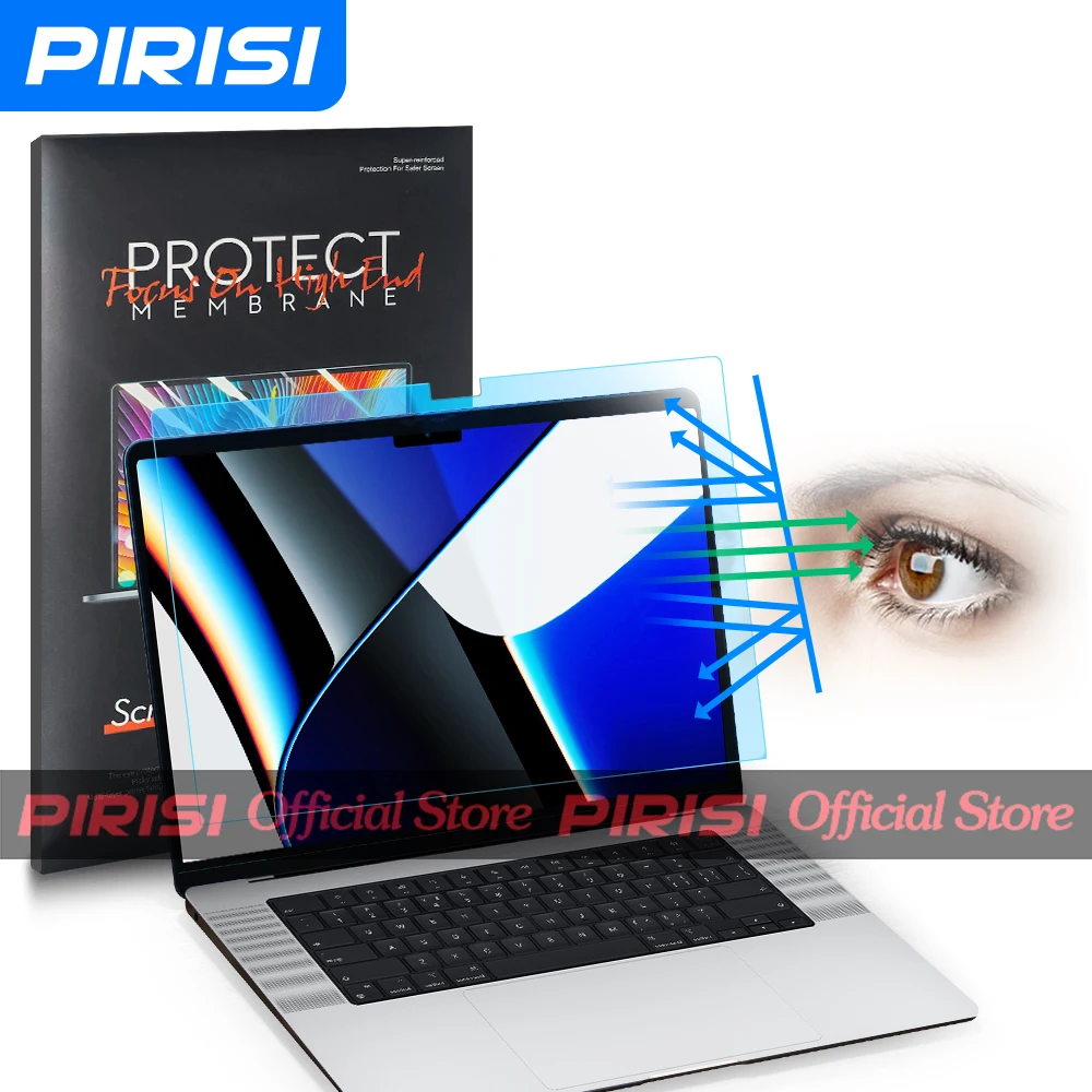 

Pirisi Anti-blue light eye protection film for macbook, anti-scratch and anti-fingerprint A2141 2442 2485 HD 4K screen protector