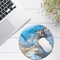 1pc marble pattern round silicone mouse pad office furniture desktop decoration anti slip gaming mouse pad computer accessories