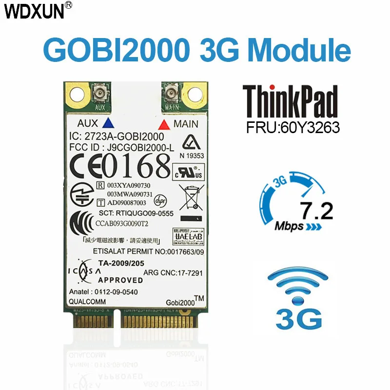 Оптовая продажа Gobi2000 3G WWAN GPS-карта FRU 60Y3263 для IBM Lenovo Thinkpad T410 W510 T410s X120e