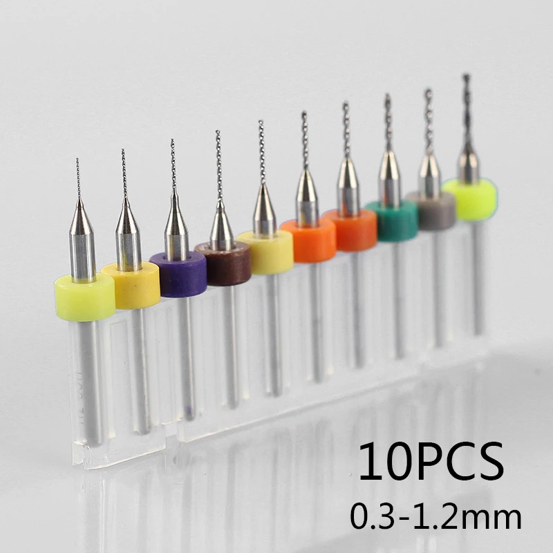 

10Pcs PCB Print Circuit Board Carbide Micro Drill Bits Tool 0.3mm to 1.2 mm