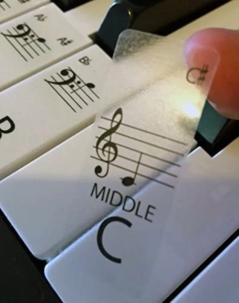 Прозрачная в форме рояля наклейки на клавиатуру 54/61 или 88 клавишные электронные