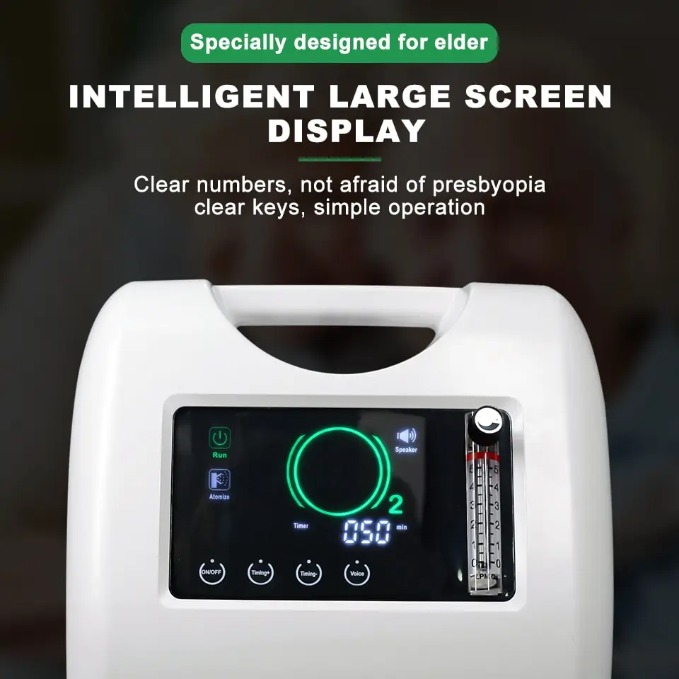 

5L Oxygen Concentrator Hospital and Home Use High Pressure Dual flow oxygen machine with Voice Function
