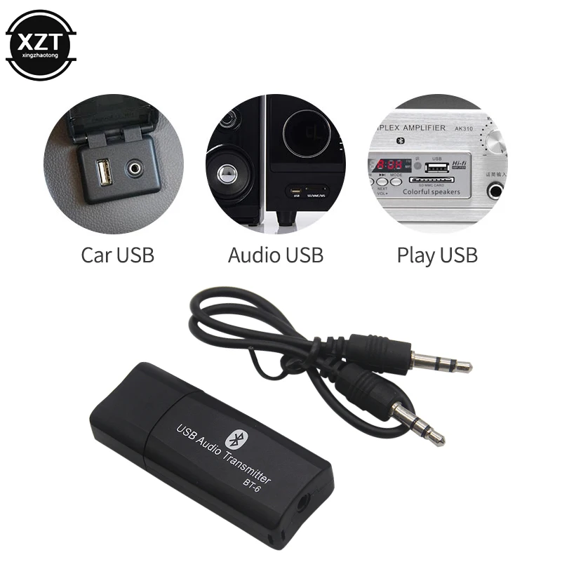 Приемник-передатчик Bluetooth 5 0 2 в 1 3 мм AUX Hi-Fi стерео аудио громкая связь USB для