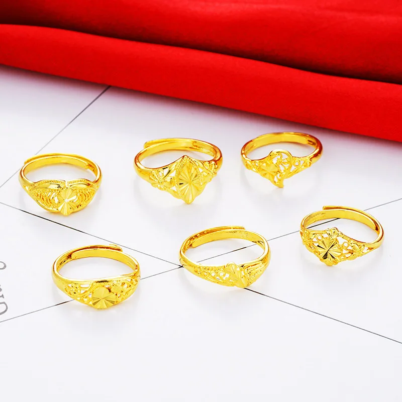 Простые волнистые кольца для женщин 24K золото цвет чистая медь Гипоаллергенное