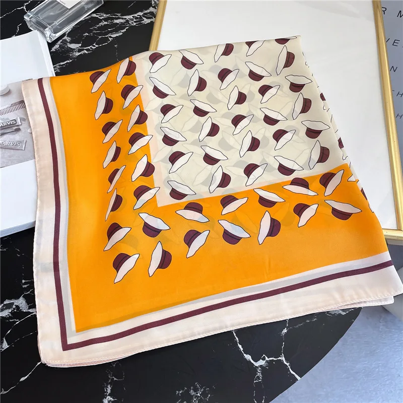 

2021 New Fashion Silk Square Scarf for Women Headband Bandana Office Ladies Neck Small Scarves Handkerchief Hijab Female Foulard