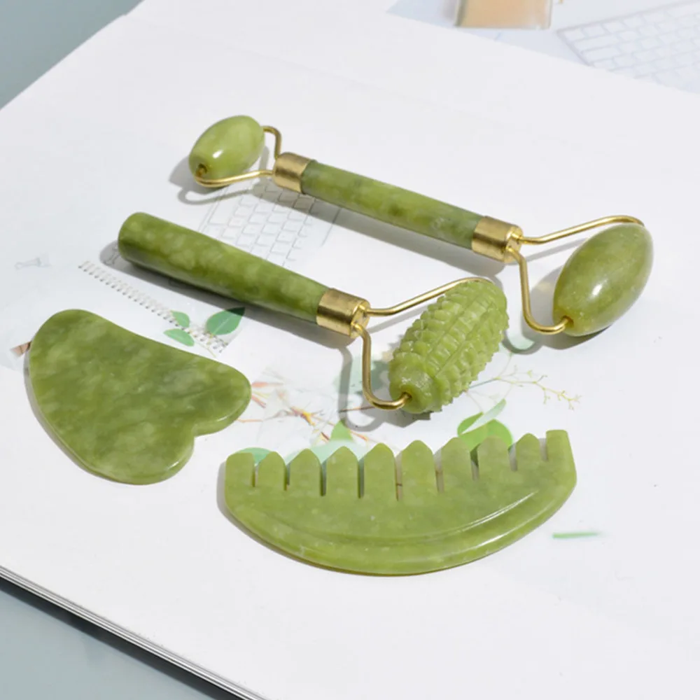 

1Set Jade Comb Roller Massager Board Practical Face Massaging Tool