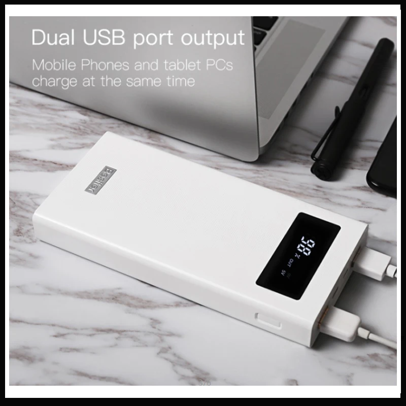 Внешний аккумулятор Besiter с 2 USB портами и поддержкой быстрой зарядки 20000 3 0