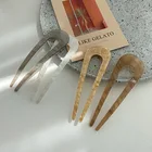 Модные аксессуары для волос, металлическая U-образная шпилька для волос для женщин, золотого цвета, элегантная эмалированная Шпилька с ракушками, женский головной убор, новинка