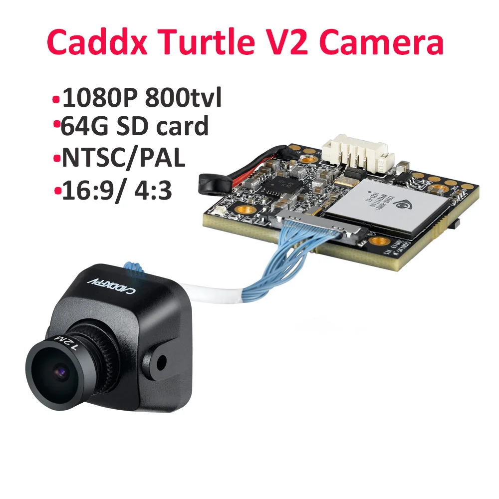 

FPV Mini Camera Caddx Turble V2 1.8mm lens 64G Card 1080P 800TVL WDR Cam NTSC/PAL 16:9/4:3 Switchable Sony Chip For RC FPV Drone