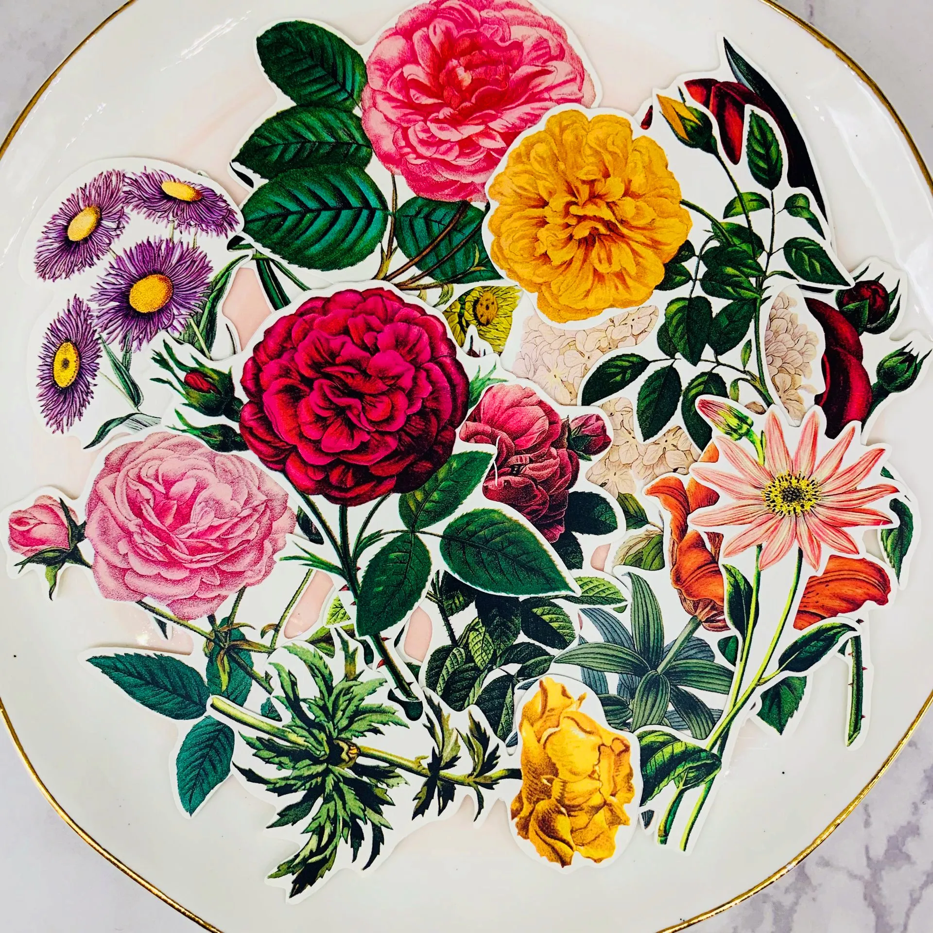 20 шт бумажные наклейки с цветами для рукоделия и скрапбукинга детские игрушки