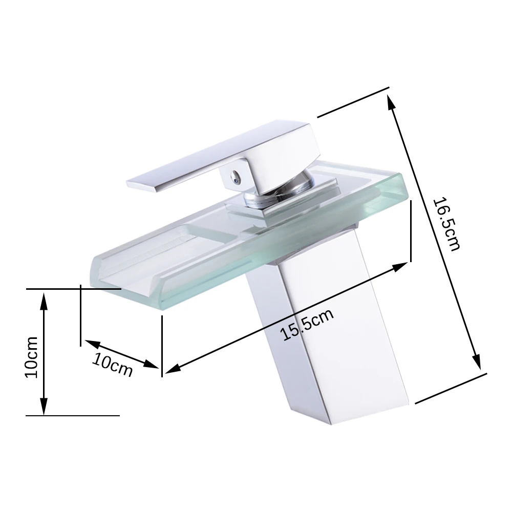 смеситель для ванной Светодиодный светильник стеклянный кран раковины комнаты.